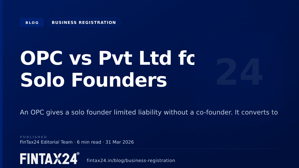 Cover image for OPC vs Pvt Ltd for Solo Founders