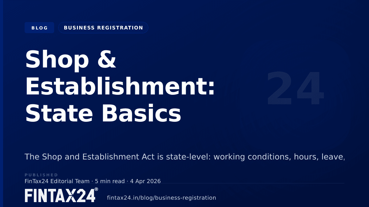 Cover image for Shop & Establishment: State Basics
