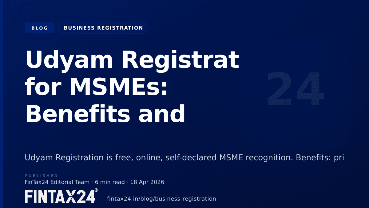 Cover image for Udyam Registration for MSMEs: Benefits and Process