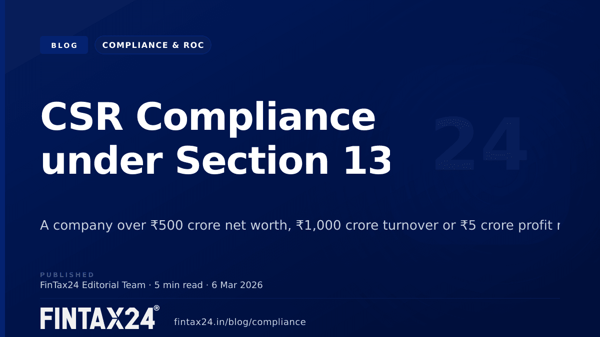 Cover image for CSR Compliance under Section 135