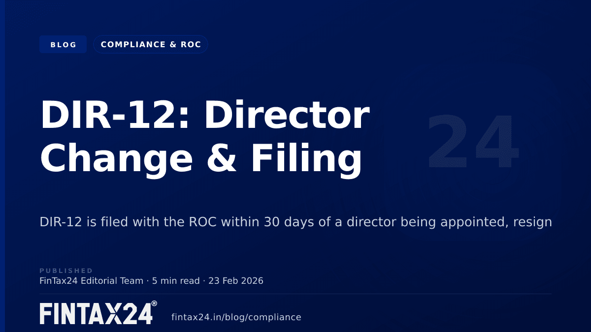 Cover image for DIR-12: Director Change & Filing