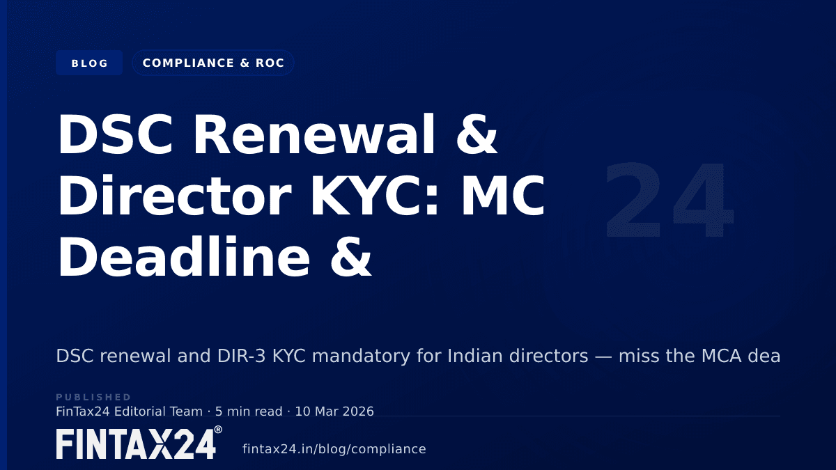 Cover image for DSC Renewal & Director KYC: MCA Deadline & Penalties