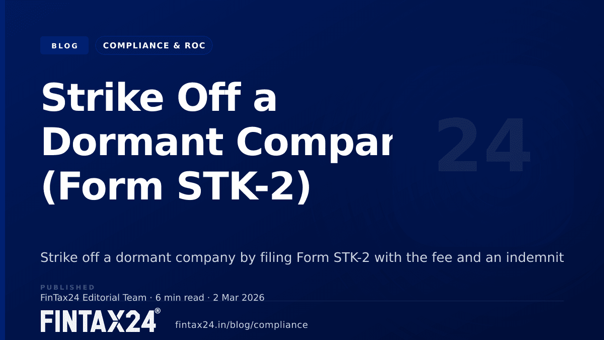 Cover image for Strike Off a Dormant Company (Form STK-2)