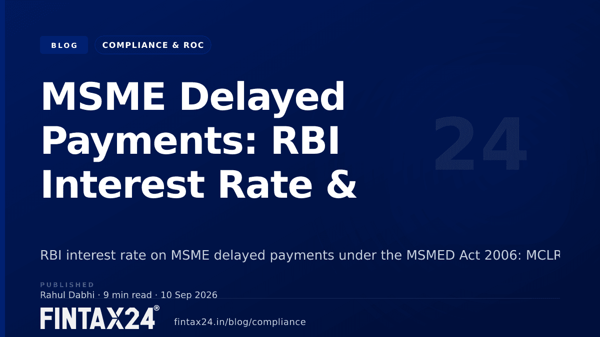 Cover image for MSME Delayed Payments: RBI Interest Rate & Claims