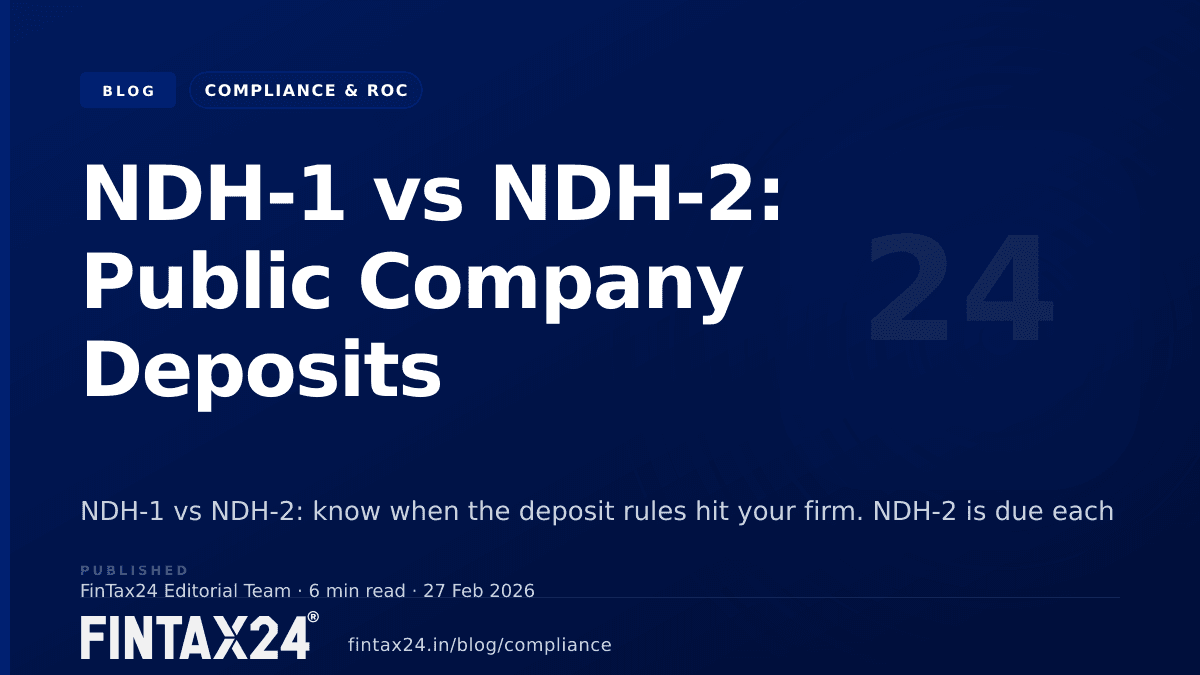 Cover image for NDH-1 vs NDH-2: Public Company Deposits Compliance