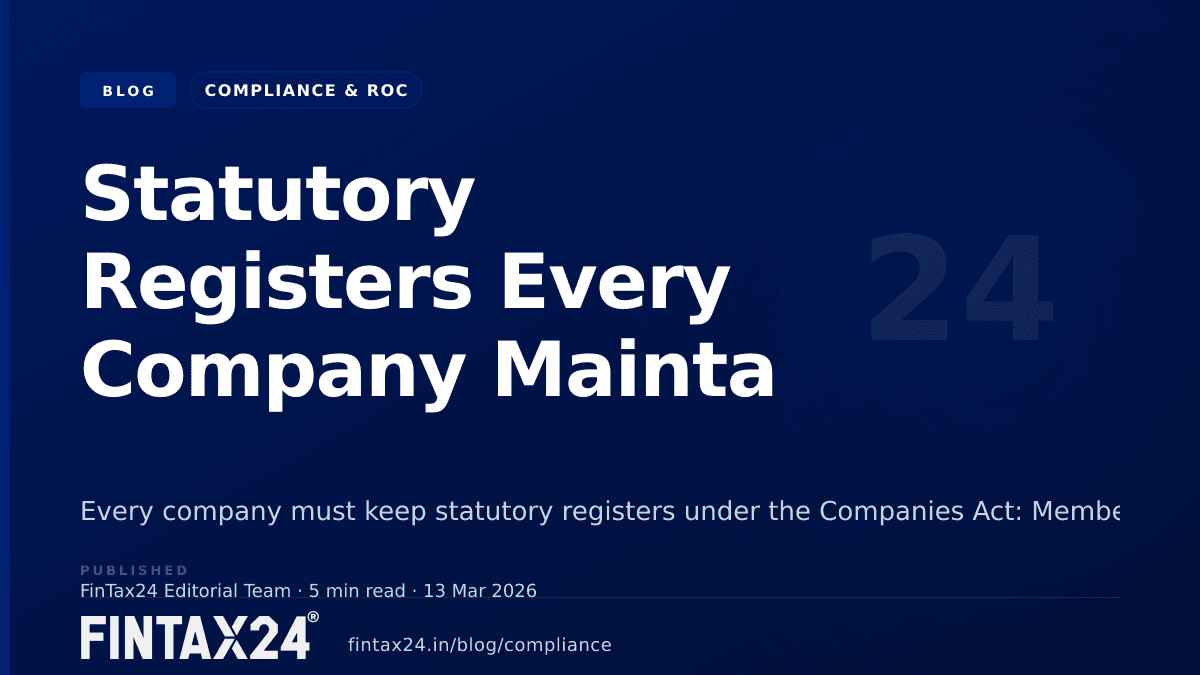 Cover image for Statutory Registers Every Company Maintains