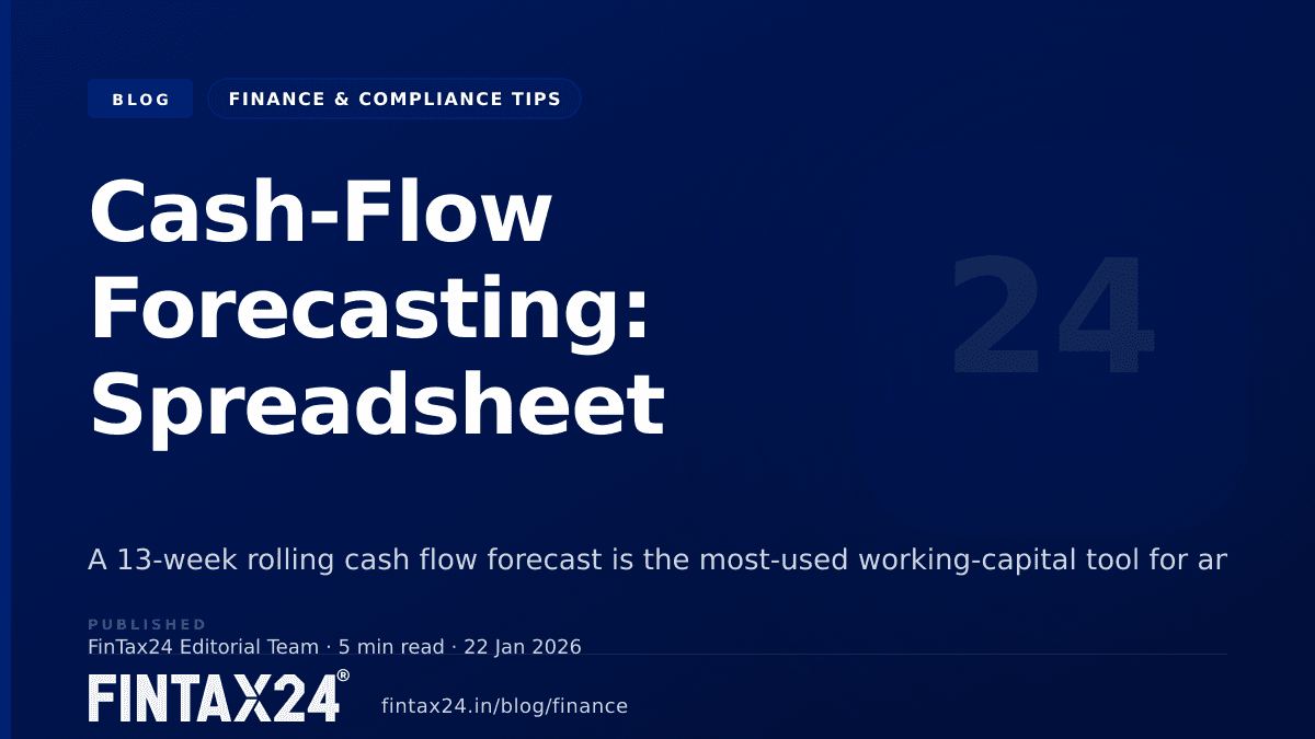 Cover image for Cash-Flow Forecasting: Spreadsheet Template