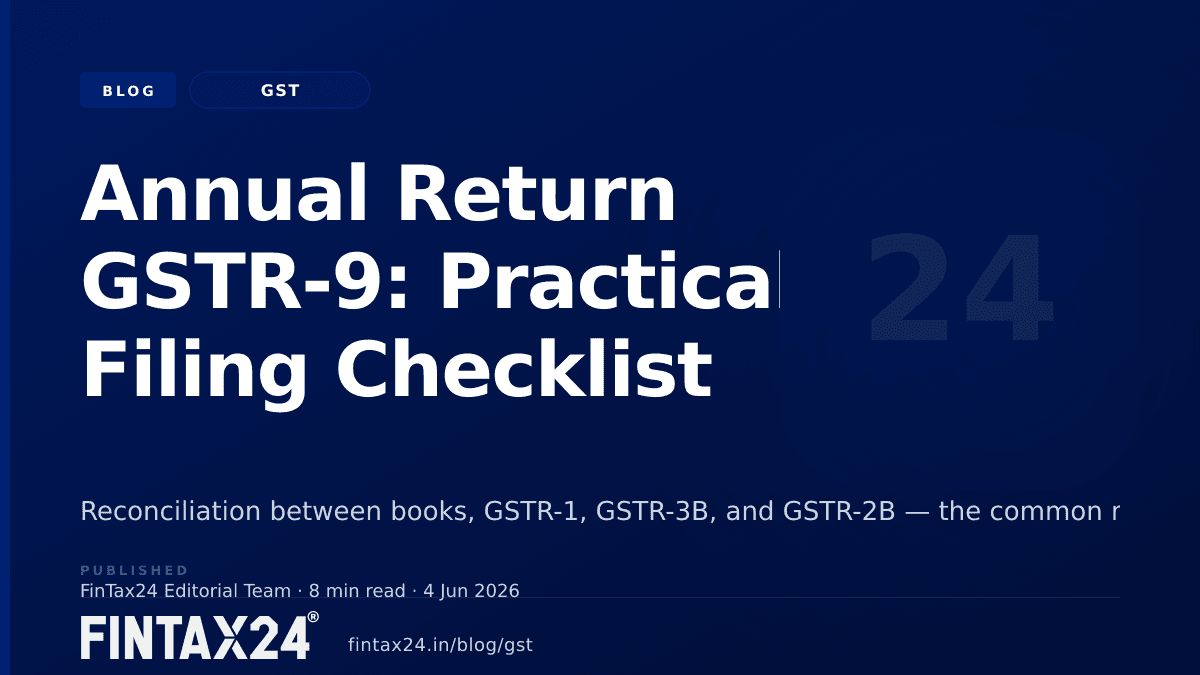 Cover image for Annual Return GSTR-9: Practical Filing Checklist