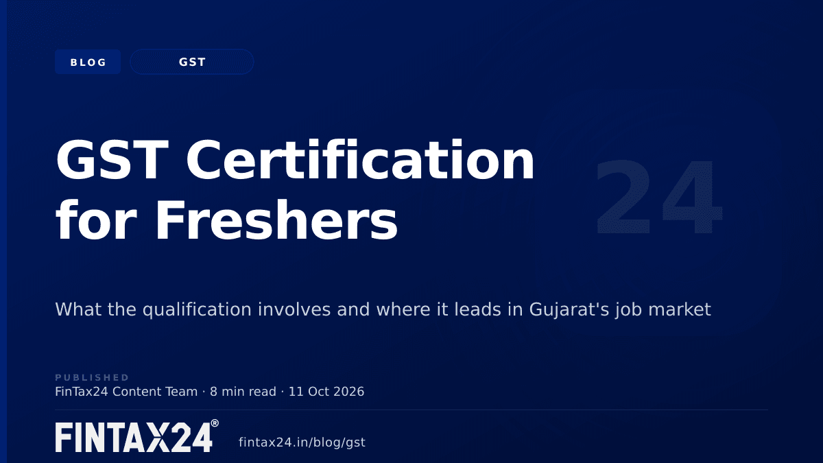 Cover image for GST Certification for Freshers in Gujarat 2026