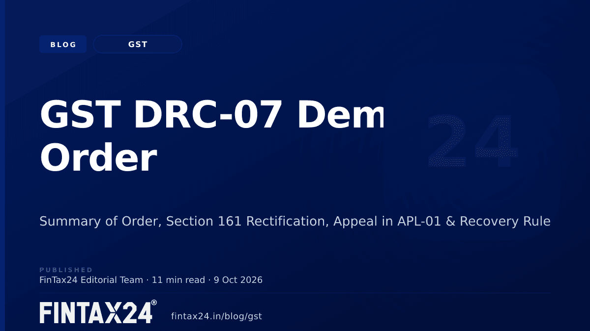 Cover image for GST DRC-07 Demand Order: How to Reply on GST Portal