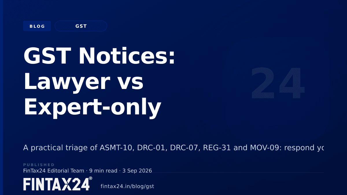 Cover image for GST Notices: Lawyer vs Expert-only