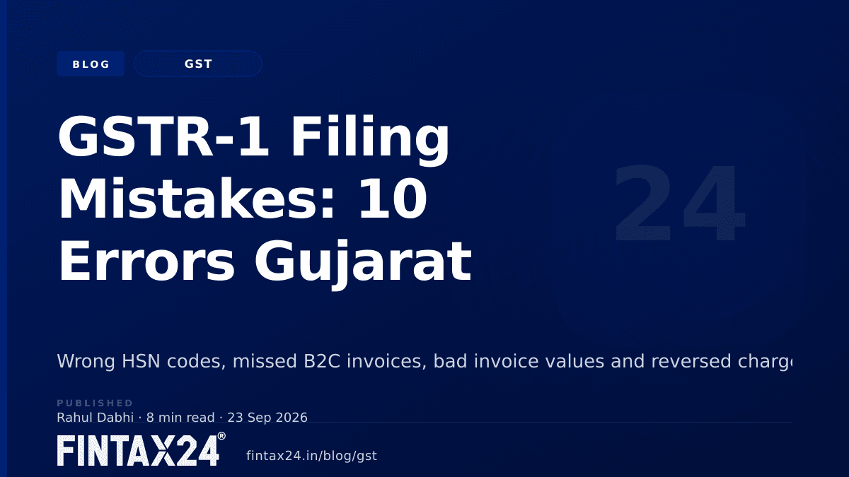 Cover image for GSTR-1 Filing Mistakes: 10 Errors Gujarat Firms Make