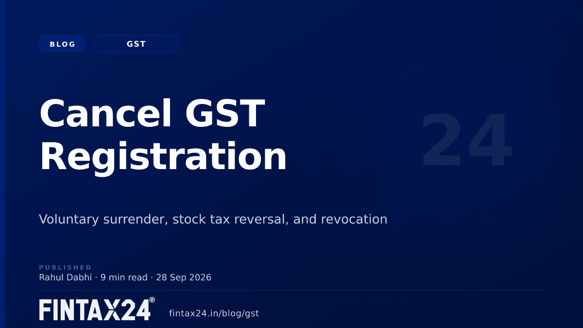 Cover image for How to Cancel GST Registration: Step-by-Step Guide