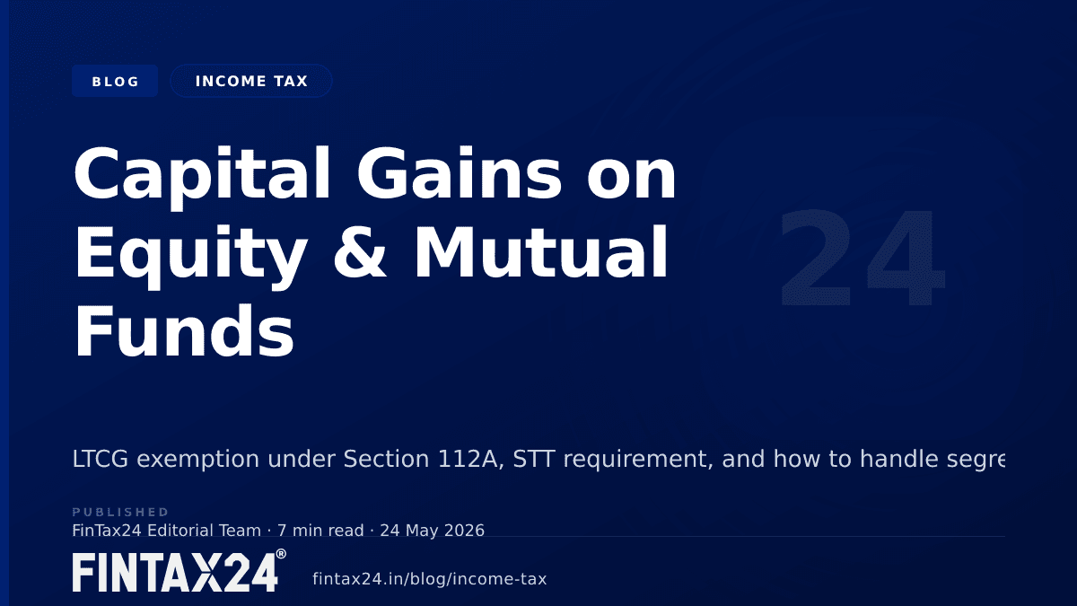 Cover image for Capital Gains on Equity & Mutual Funds