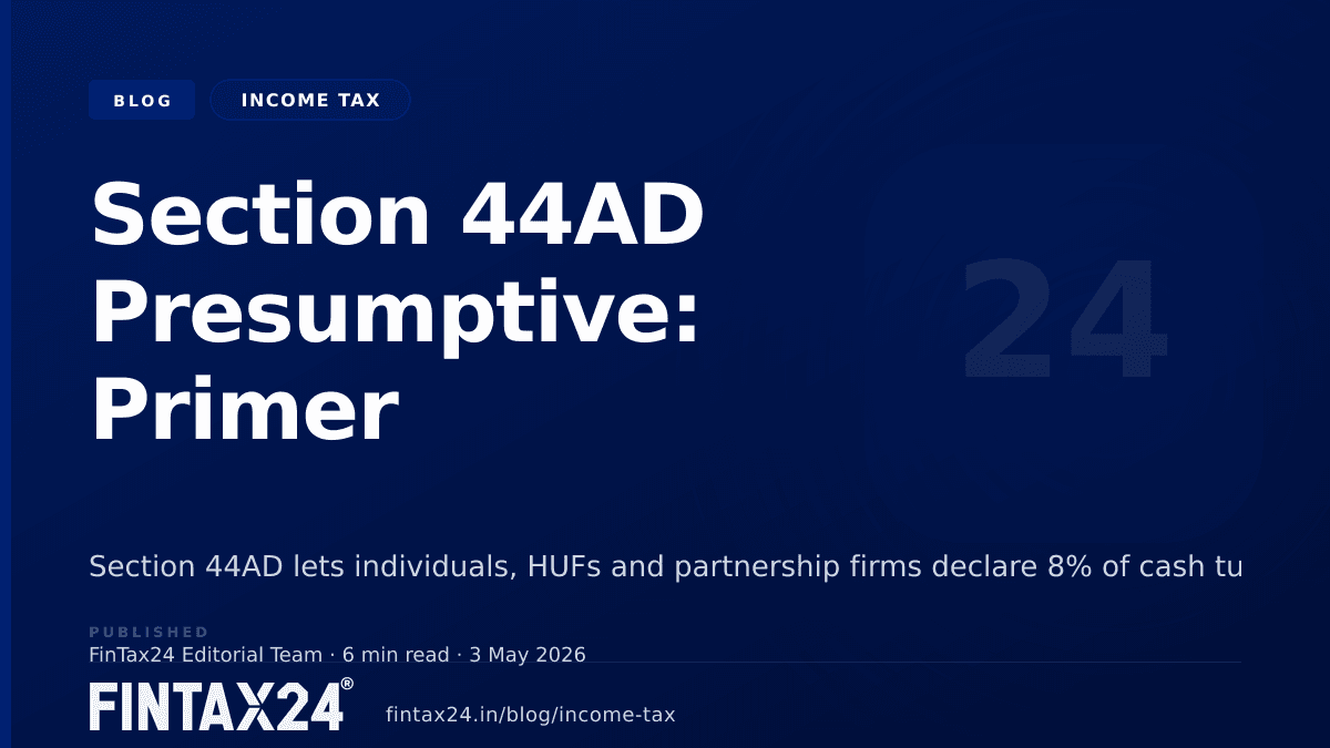 Cover image for Section 44AD Presumptive: Primer