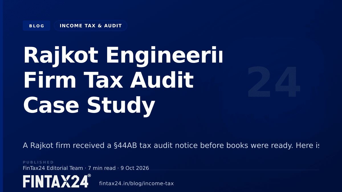 Cover image for Rajkot Engineering Firm Tax Audit Case Study