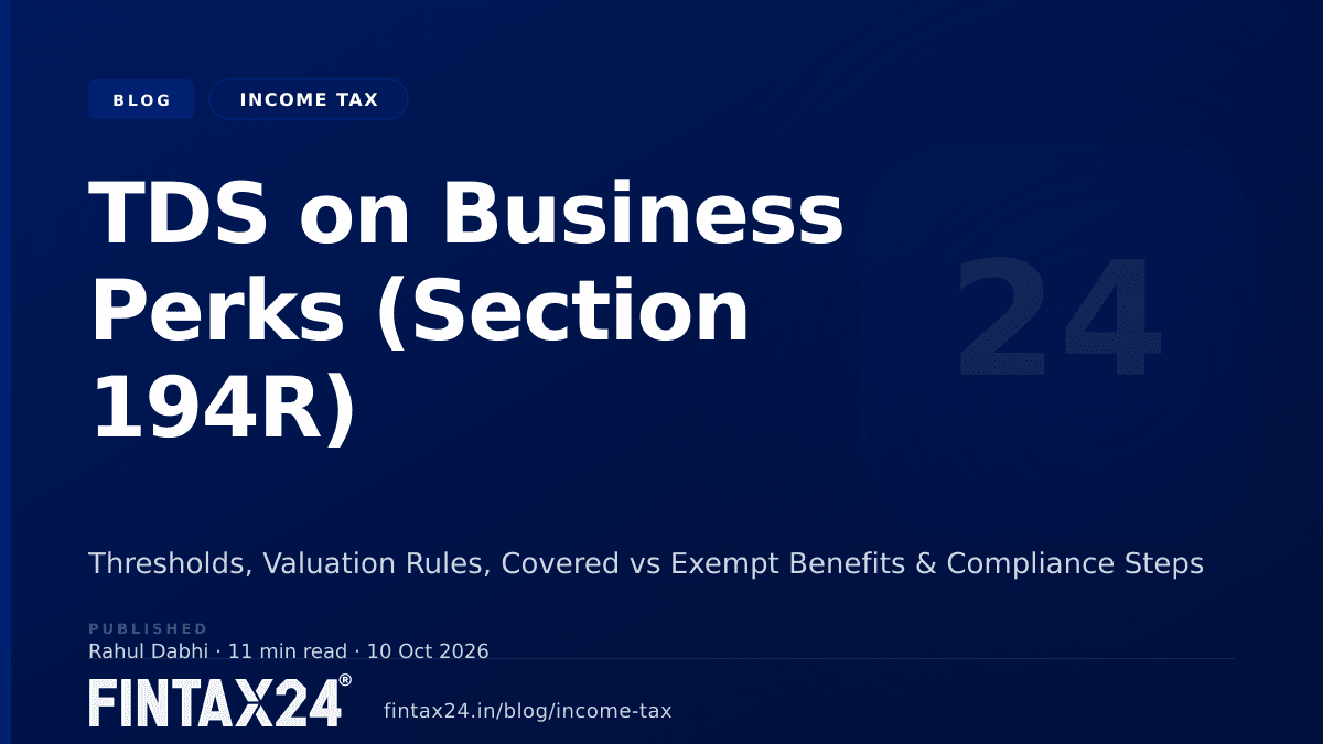 Cover image for TDS on Business Perks Section 194R: Rules & Limits