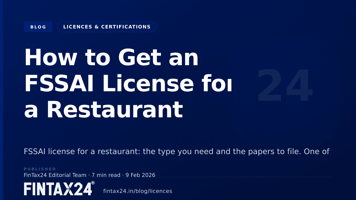 Cover image for How to Get an FSSAI License for a Restaurant